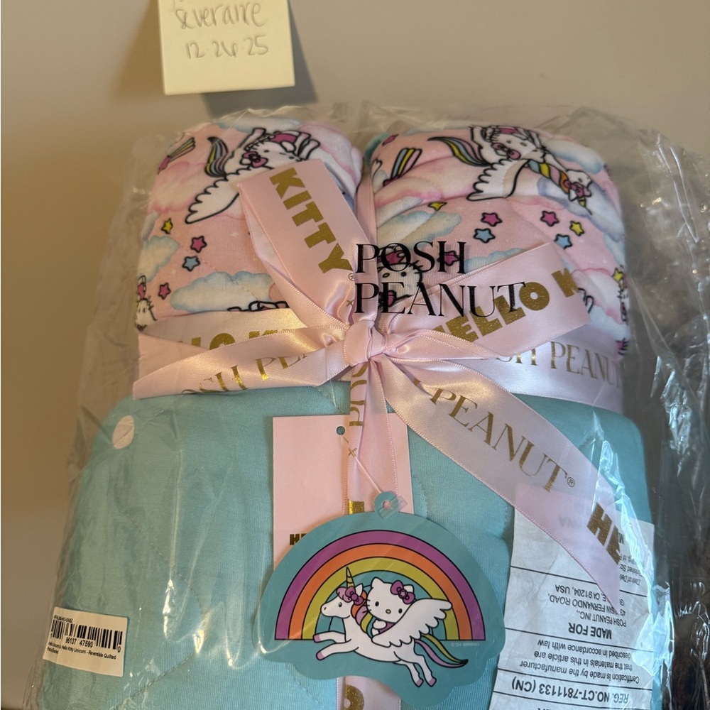 Posh Peanut Pink and Blue Unicorn Quilt